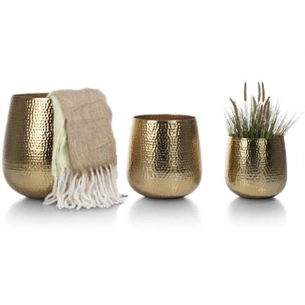 Coco Maison Coins set van 3 potten H30/40/50cm Goud